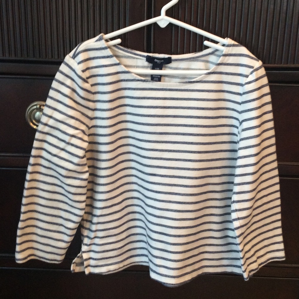 GAPKids Girls Striped Sweatshirt Zipper Top XXL